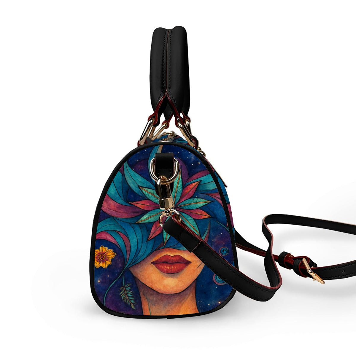 Time To Escape Classic Barrel-Shaped PU Leather Handbag