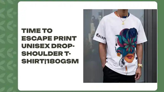 Time To Escape Print Unisex Drop-shoulder T-shirt|180GSM by@Outfy
