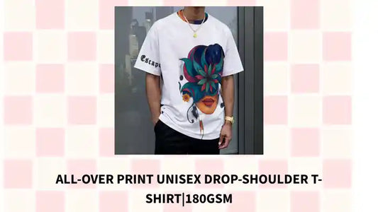 All-Over Print Unisex Drop-shoulder T-shirt|180GSM by@Outfy