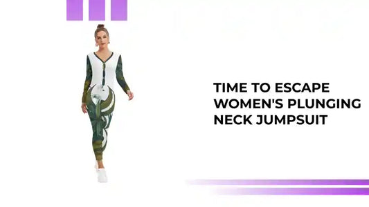 Time To Escape Women's Plunging Neck Jumpsuit by@Outfy