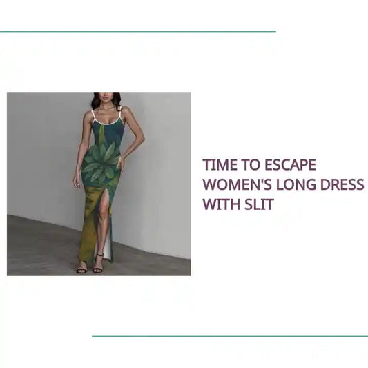 Time To Escape Women's Long Dress with Slit by@Outfy