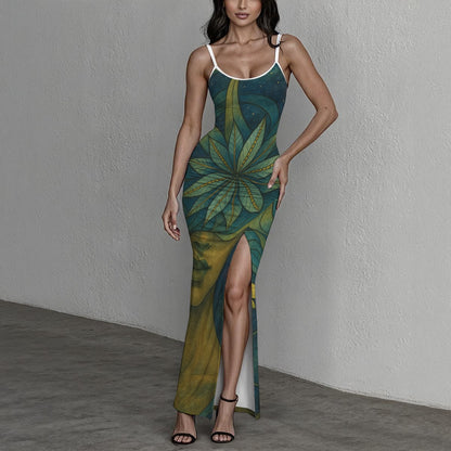 Time To Escape  Women's Long Dress with Slit