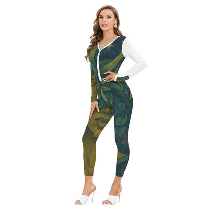 Time To Escape  Women's Plunging Neck Jumpsuit