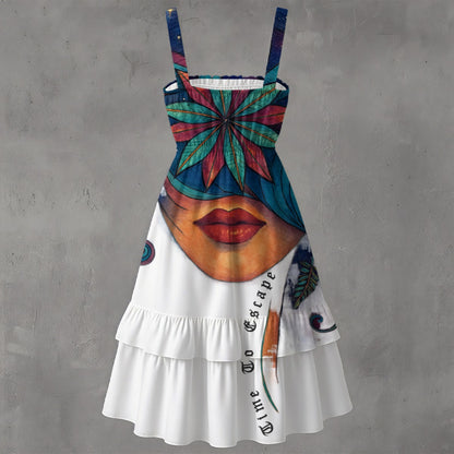 Time To Escape  Women‘s Ruffle Hem Dress