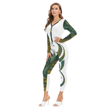 Time To Escape  Women's Plunging Neck Jumpsuit