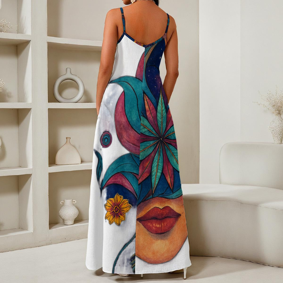 Time To Escape  Women's Elegant V-Neck Maxi Dress