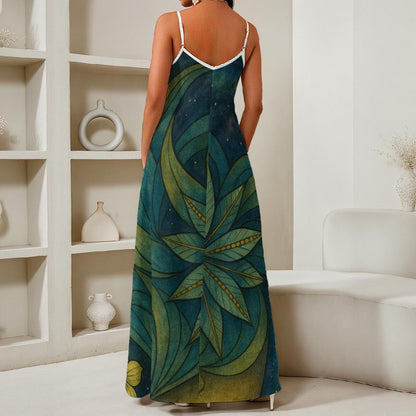 Time to Escape  Women's Elegant V-Neck Maxi Dress