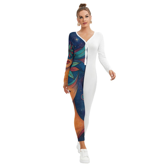 Time To Escape  Women's Plunging Neck Jumpsuit