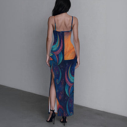 Time To Escape  Women's Long Dress with Slit