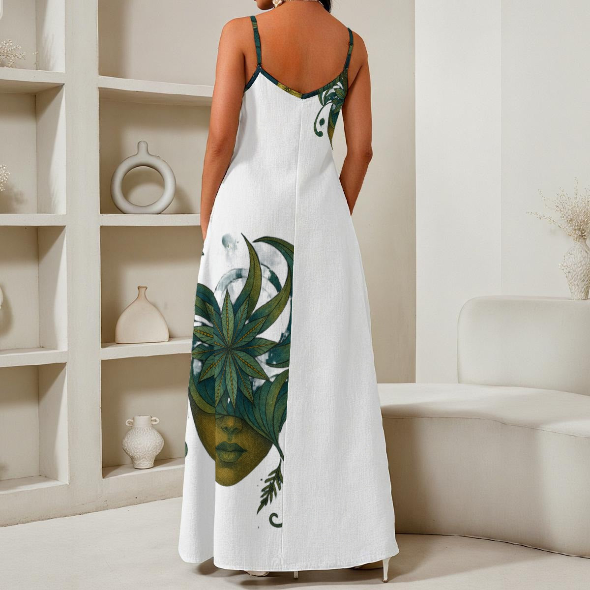 Time To Escape Women's Elegant V-Neck Maxi Dress
