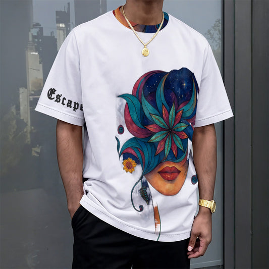 Time To Escape  Print Unisex Drop-shoulder T-shirt|180GSM