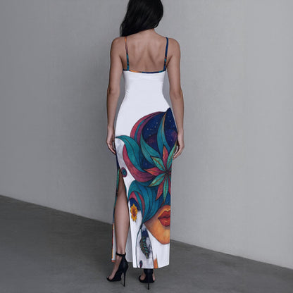 Time To Escape  Women's Long Dress with Slit