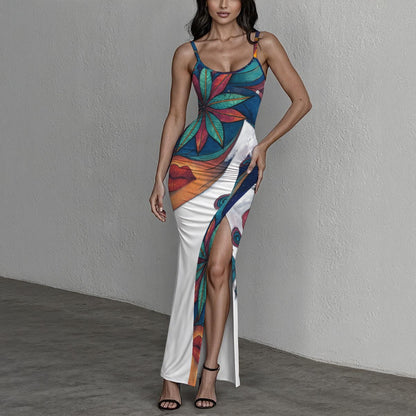 Time To Escape  Women's Long Dress with Slit