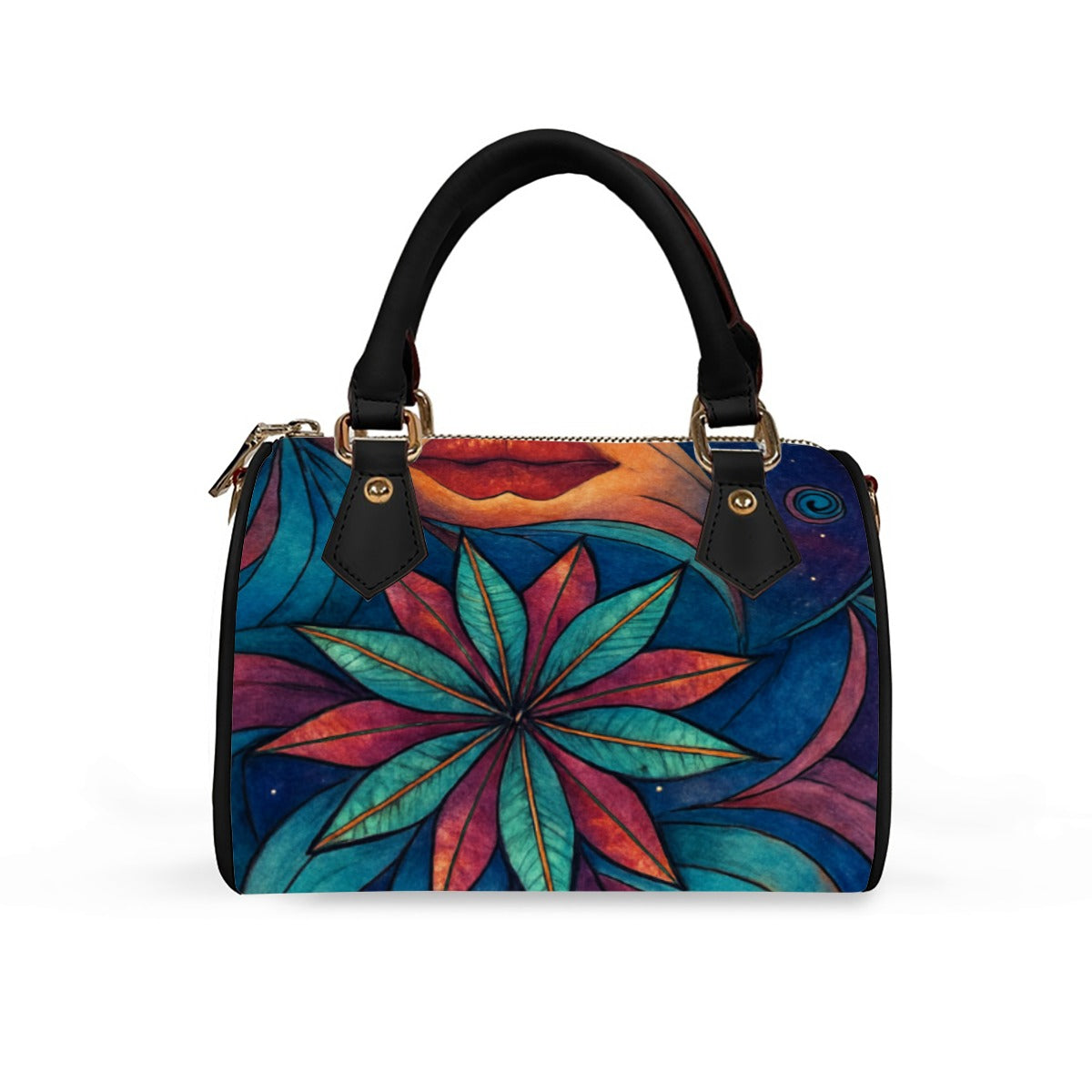 Time To Escape  Classic Barrel-Shaped PU Leather Handbag