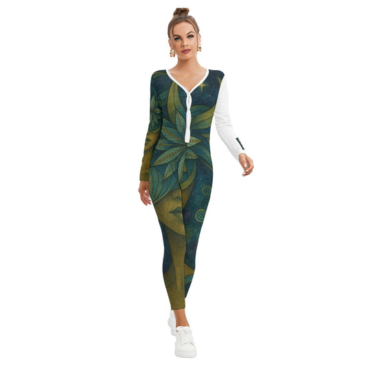 Time To Escape  Women's Plunging Neck Jumpsuit
