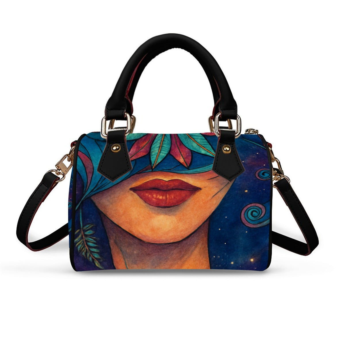 Time To Escape  Classic Barrel-Shaped PU Leather Handbag