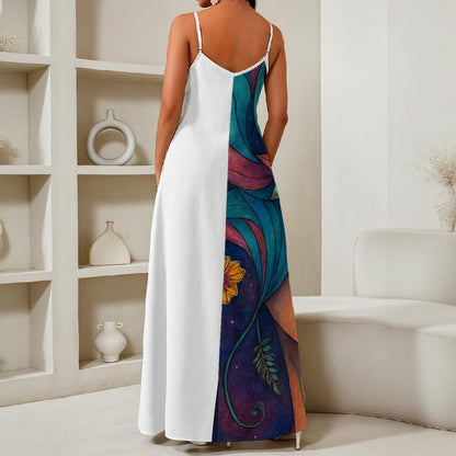 Time To Escape  Women's Elegant V-Neck Maxi Dress