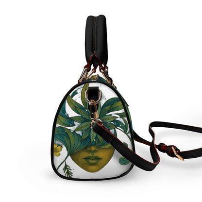 Time To Escape  Classic Barrel-Shaped PU Leather Handbag