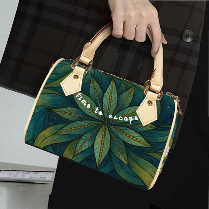 Time To Escape  Classic Barrel-Shaped PU Leather Handbag