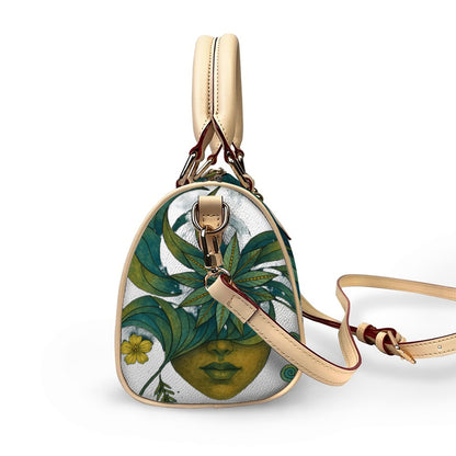 Time To Escape  Classic Barrel-Shaped PU Leather Handbag