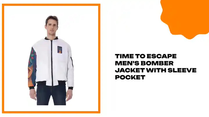 Time To Escape Men's Bomber Jacket With Sleeve Pocket by@Outfy