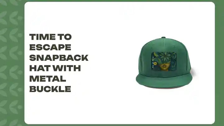 Time To Escape Snapback Hat with Metal Buckle by@Outfy