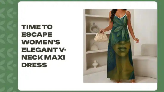 Time to Escape Women&#039;s Elegant V-Neck Maxi Dress by@Outfy