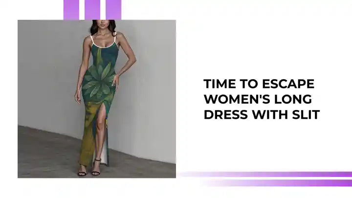 Time To Escape Women's Long Dress with Slit by@Outfy