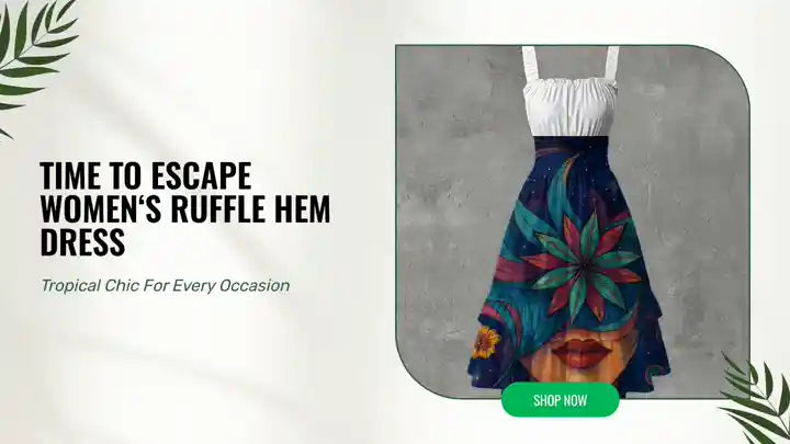 Time To Escape Women&lsquo;s Ruffle Hem Dress by@Outfy