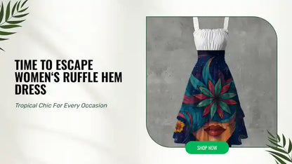 Time To Escape Women&lsquo;s Ruffle Hem Dress by@Outfy