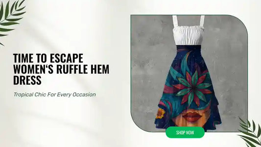 Time To Escape Women&lsquo;s Ruffle Hem Dress by@Outfy