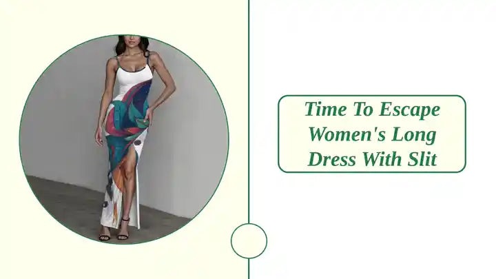 Time To Escape Women's Long Dress with Slit by@Outfy