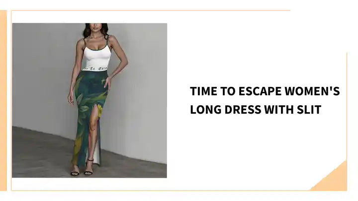 Time To Escape Women's Long Dress with Slit by@Outfy