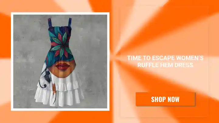 Time To Escape Women&lsquo;s Ruffle Hem Dress by@Outfy