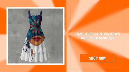 Time To Escape Women&lsquo;s Ruffle Hem Dress by@Outfy