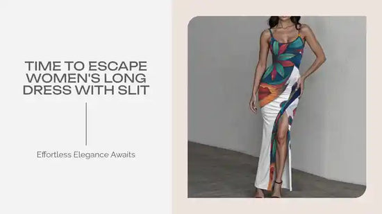 Time To Escape Women's Long Dress with Slit by@Outfy