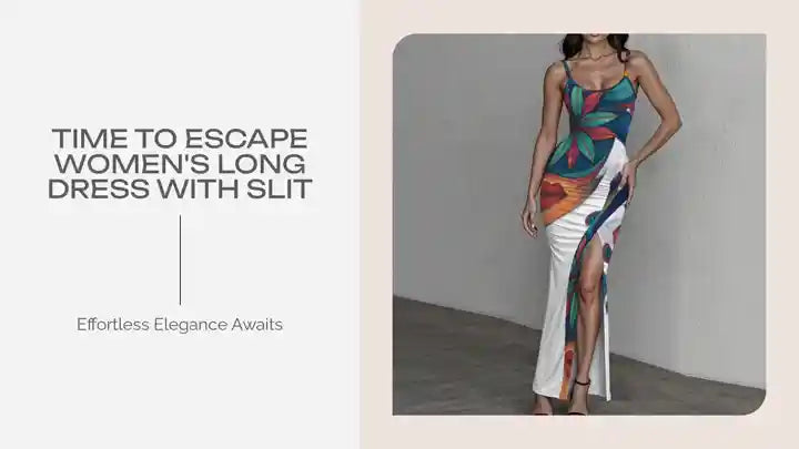 Time To Escape Women's Long Dress with Slit by@Outfy