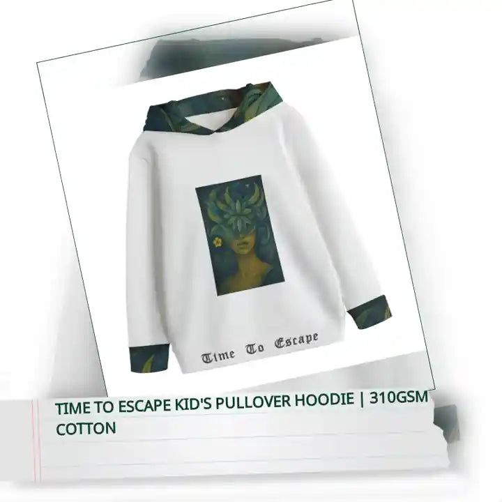 Time To Escape Kid's Pullover Hoodie | 310GSM Cotton by@Outfy