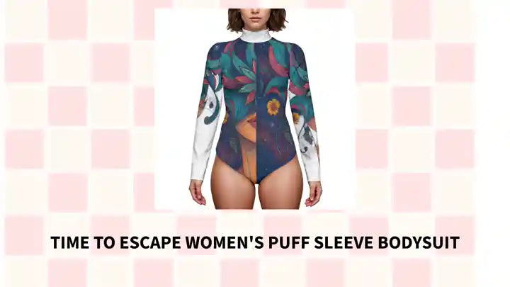 Time To Escape women's puff sleeve bodysuit by@Outfy