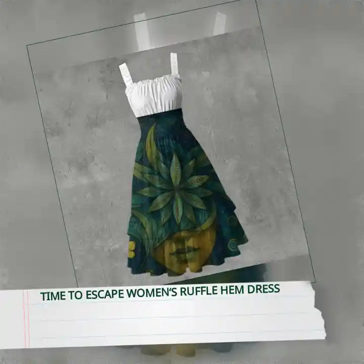 Time To Escape Women&lsquo;s Ruffle Hem Dress by@Outfy