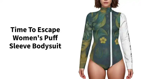 Time To Escape women's puff sleeve bodysuit by@Outfy