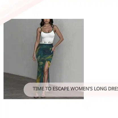 Time To Escape Women&#039;s Long Dress with Slit by@Outfy