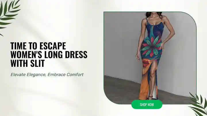 Time To Escape Women&#039;s Long Dress with Slit by@Outfy