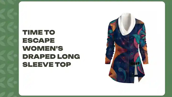 Time To Escape Women's Draped Long Sleeve Top by@Outfy