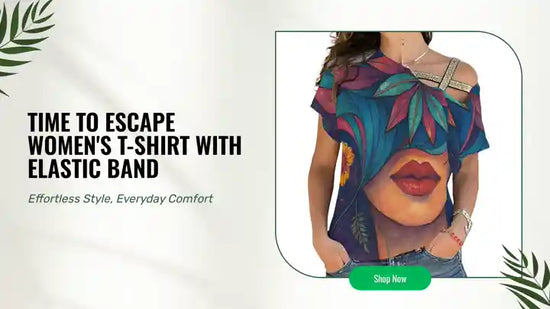 Time To Escape Women's T-shirt With Elastic Band by@Outfy