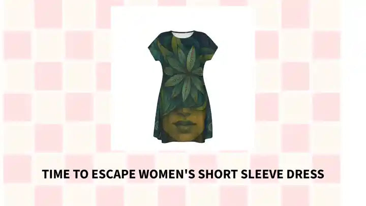 Time To Escape Women's Short Sleeve Dress by@Outfy