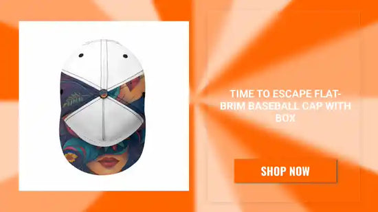 Time To Escape Flat-Brim Baseball Cap With Box by@Outfy