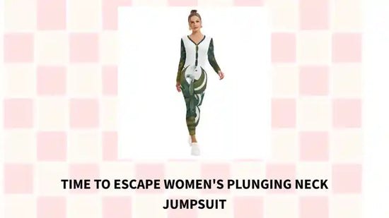 Time To Escape Women's Plunging Neck Jumpsuit by@Outfy