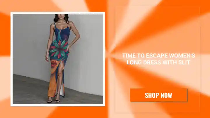 Time To Escape Women's Long Dress with Slit by@Outfy