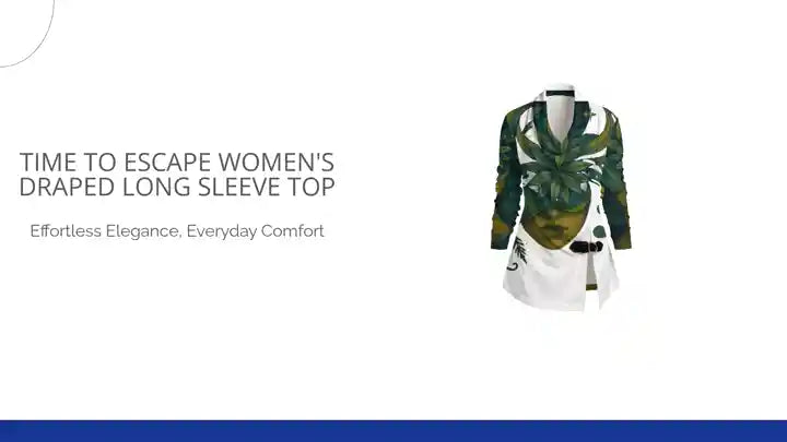 Time To Escape Women's Draped Long Sleeve Top by@Outfy